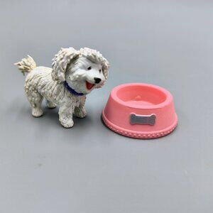Muppets Miss Piggy's Pet Poodle Dog - FOO FOO with Pink Dog Bowl Loose